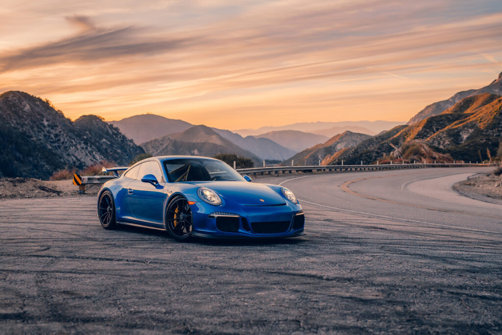 Blue Porsche 911